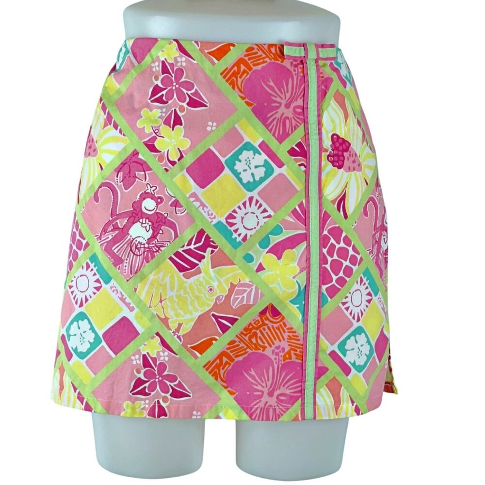 Lilly Pulitzer Diamond Head Patch Hula Monkey Women's Skort Sz 12